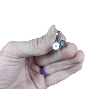 silver dangling snowflake earring EUC